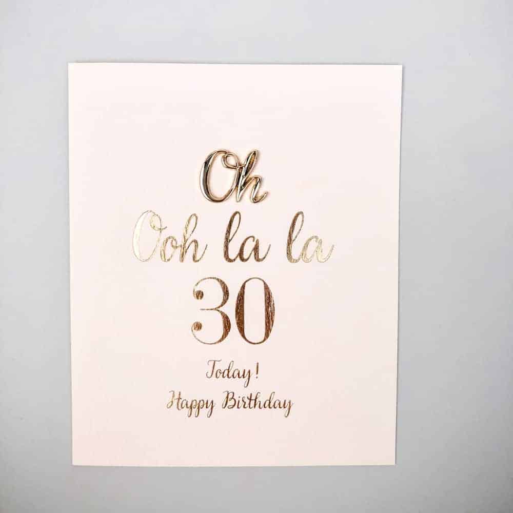 30th Birthday Word Charm Card - All About Eve at Home