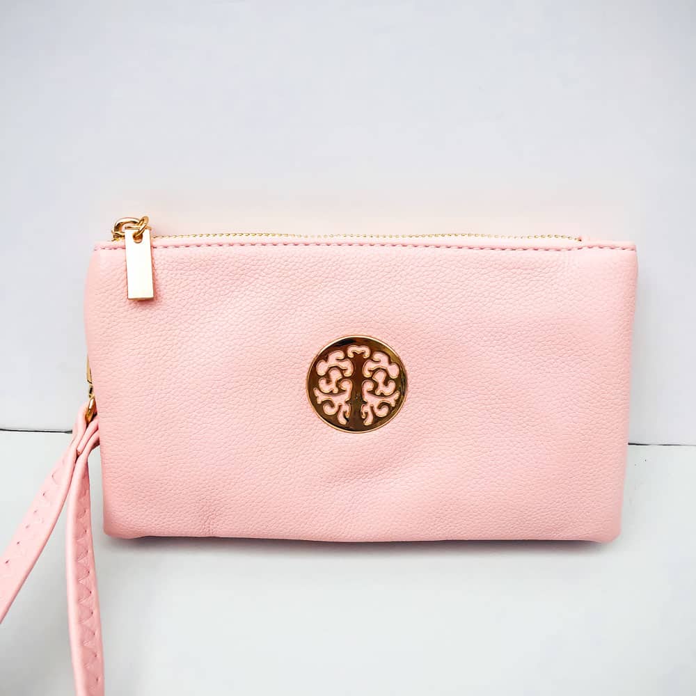 light pink clutch