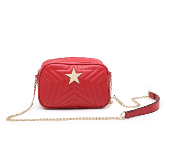 red crossbody bag
