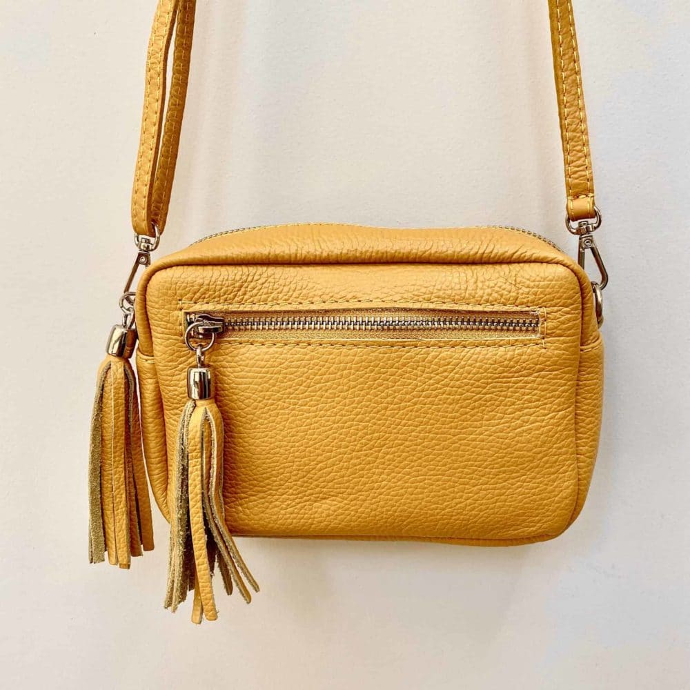 Mustard Yellow Leather Bag All About Eve at Home