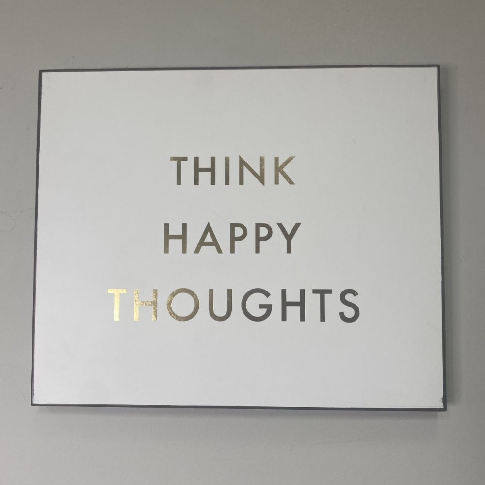 Think Happy Thoughts Plaque All About Eve At Home