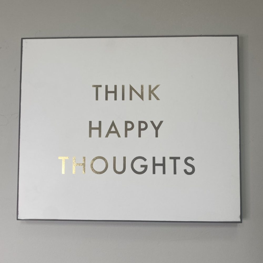 Think Happy Thoughts Plaque All About Eve At Home Think Happy Thoughts Plaque All About Eve At Home